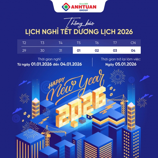 THÔNG BÁO LỊCH NGHỈ TẾT DƯƠNG LỊCH 2026