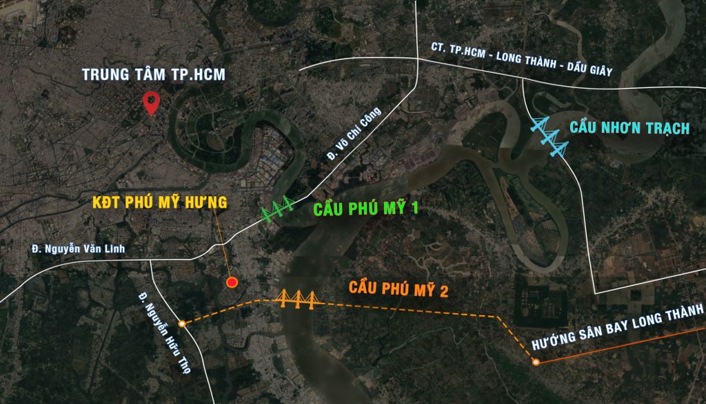 Vị trí xây cầu Phú Mỹ 2